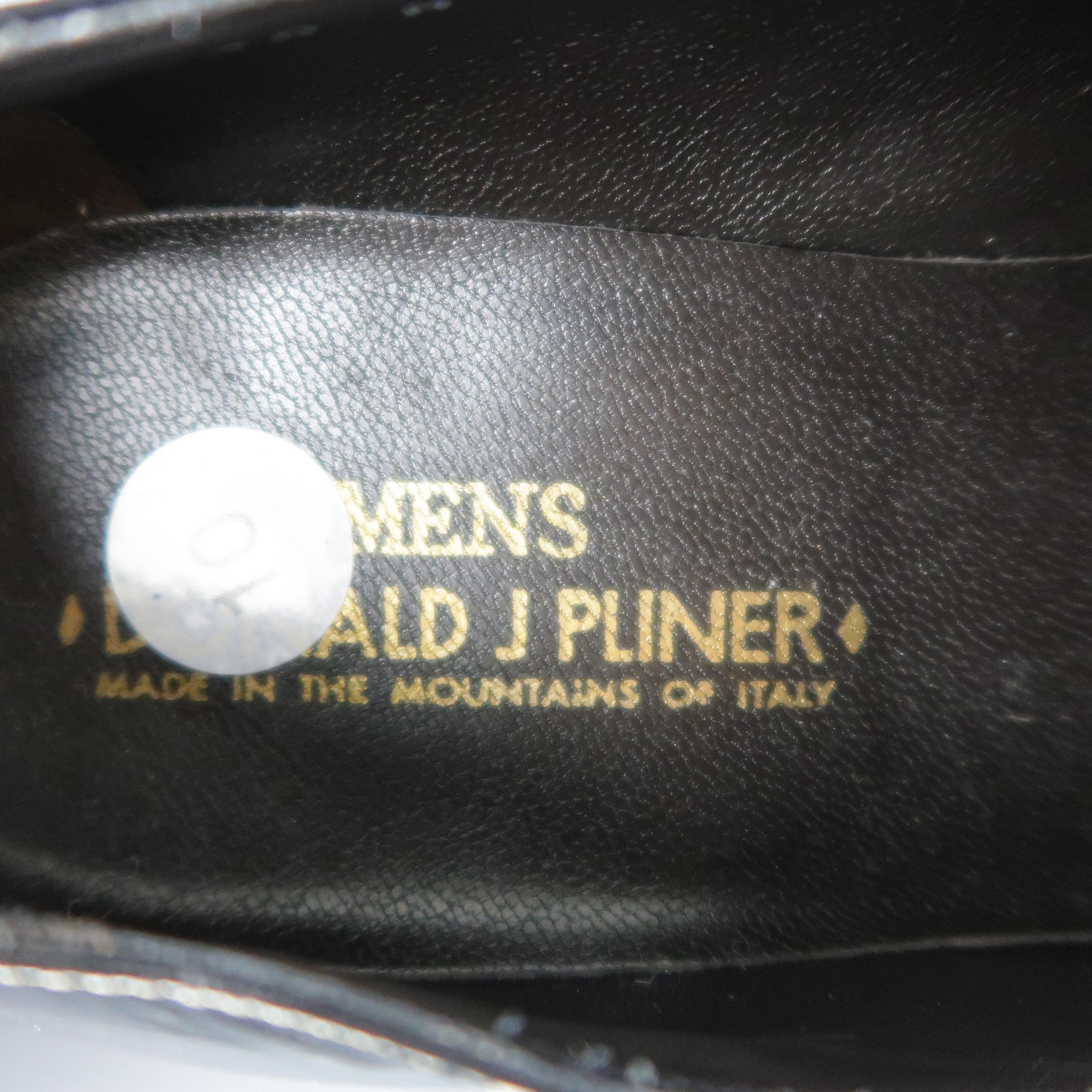 DONALD J PLINER Size 10 Black Contrast Stitch Patent Leather Whipstitch Loafers 4
