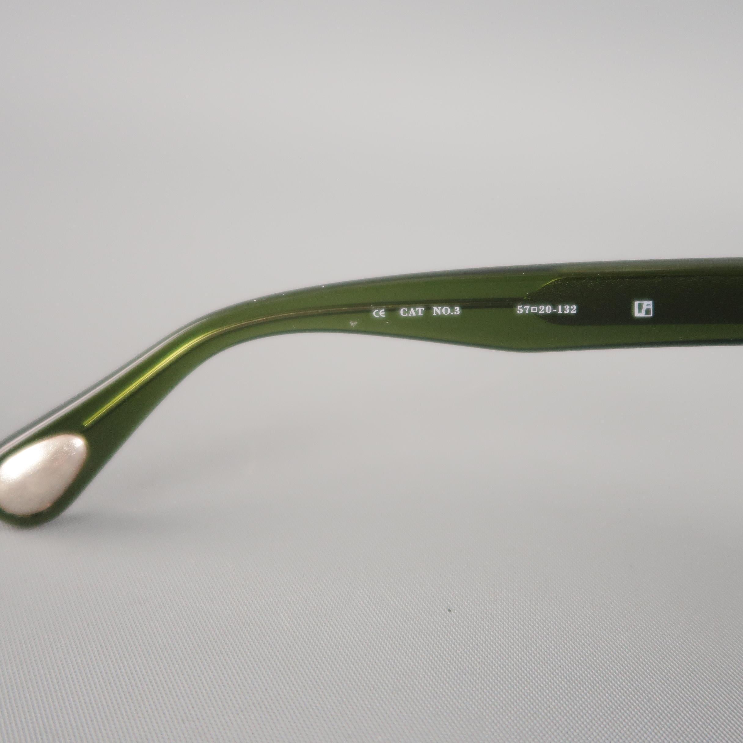 ANN DEMEULEMEESTER Clear Green D Frame Sunglasses In Excellent Condition In San Francisco, CA