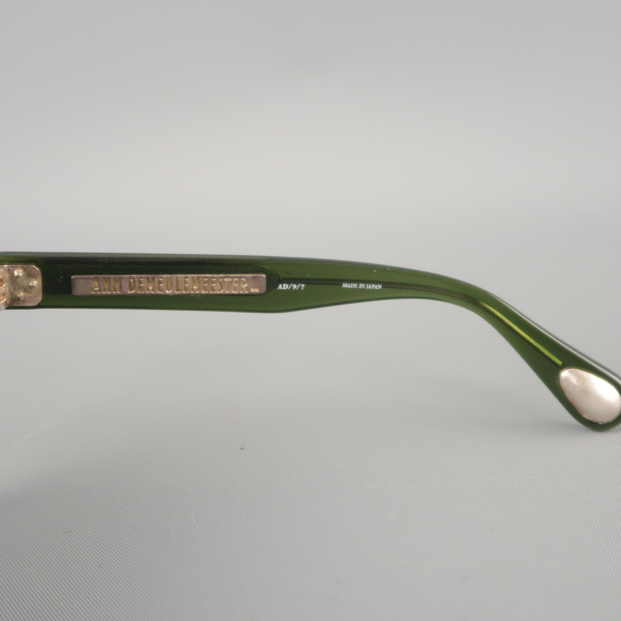 Women's ANN DEMEULEMEESTER Clear Green D Frame Sunglasses