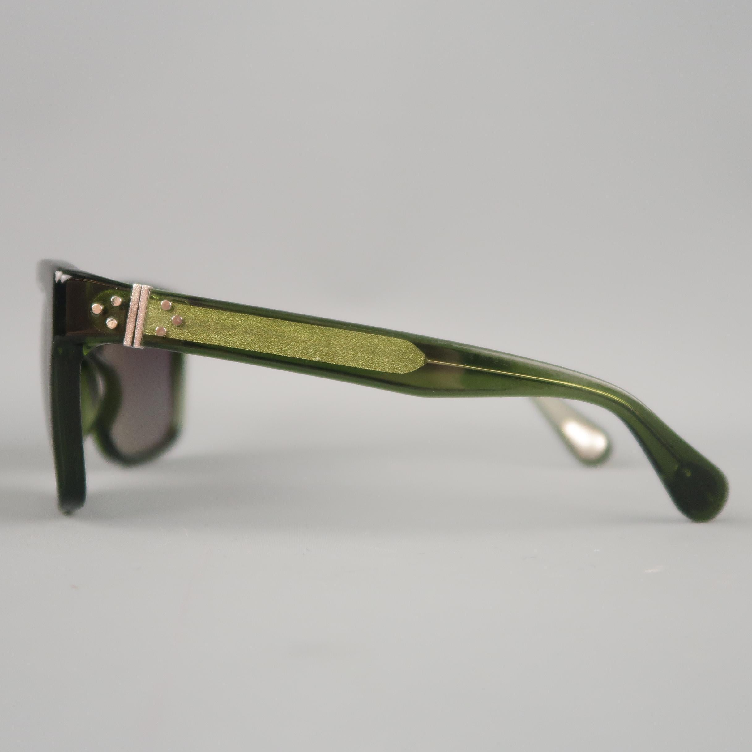 Black ANN DEMEULEMEESTER Clear Green D Frame Sunglasses
