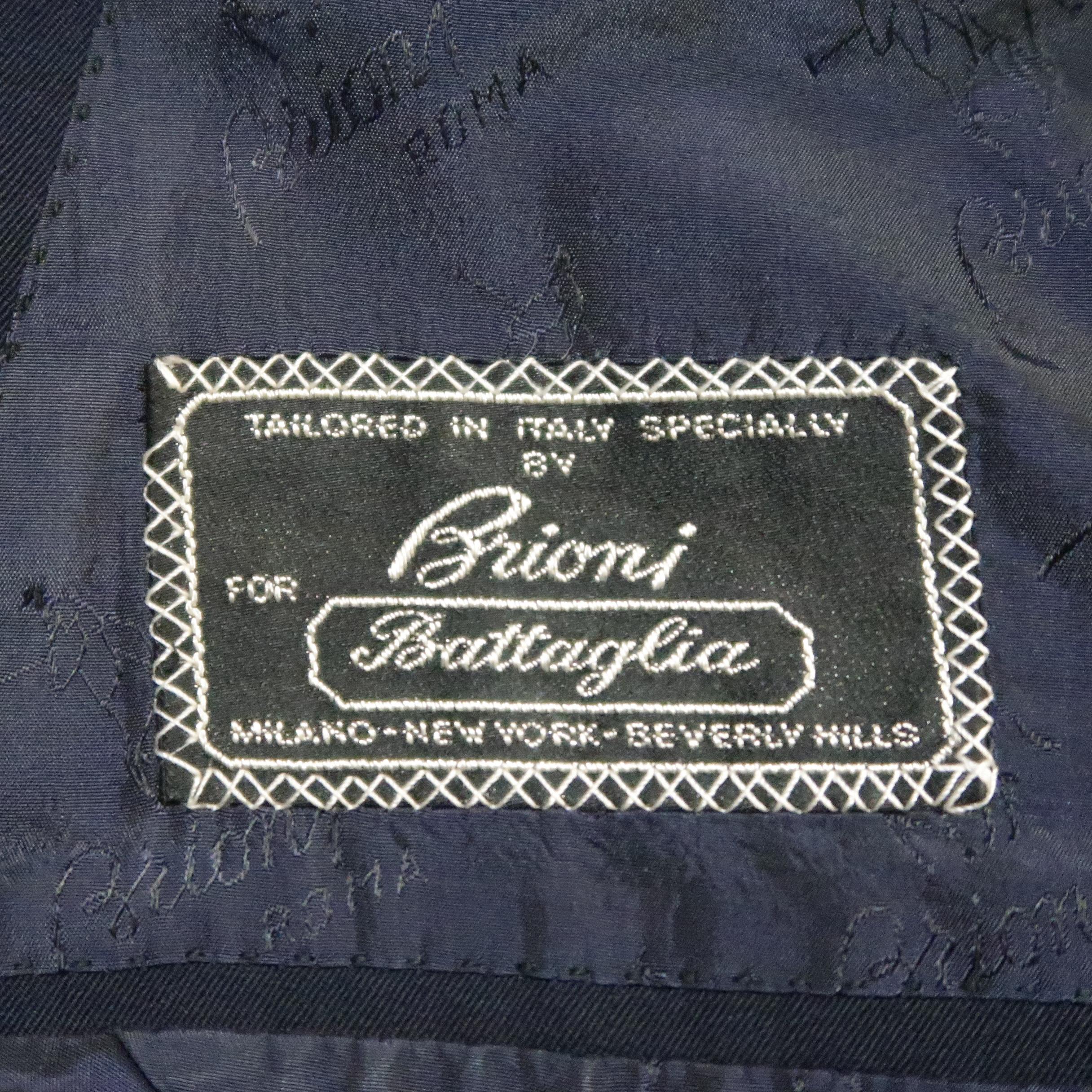 BRIONI 38 Navy Double Breasted Wool Blazer Sport Coat 2
