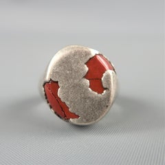 MAISON MARTIN MARGIELA Silver Brass And Stone Size 10.5 Ring