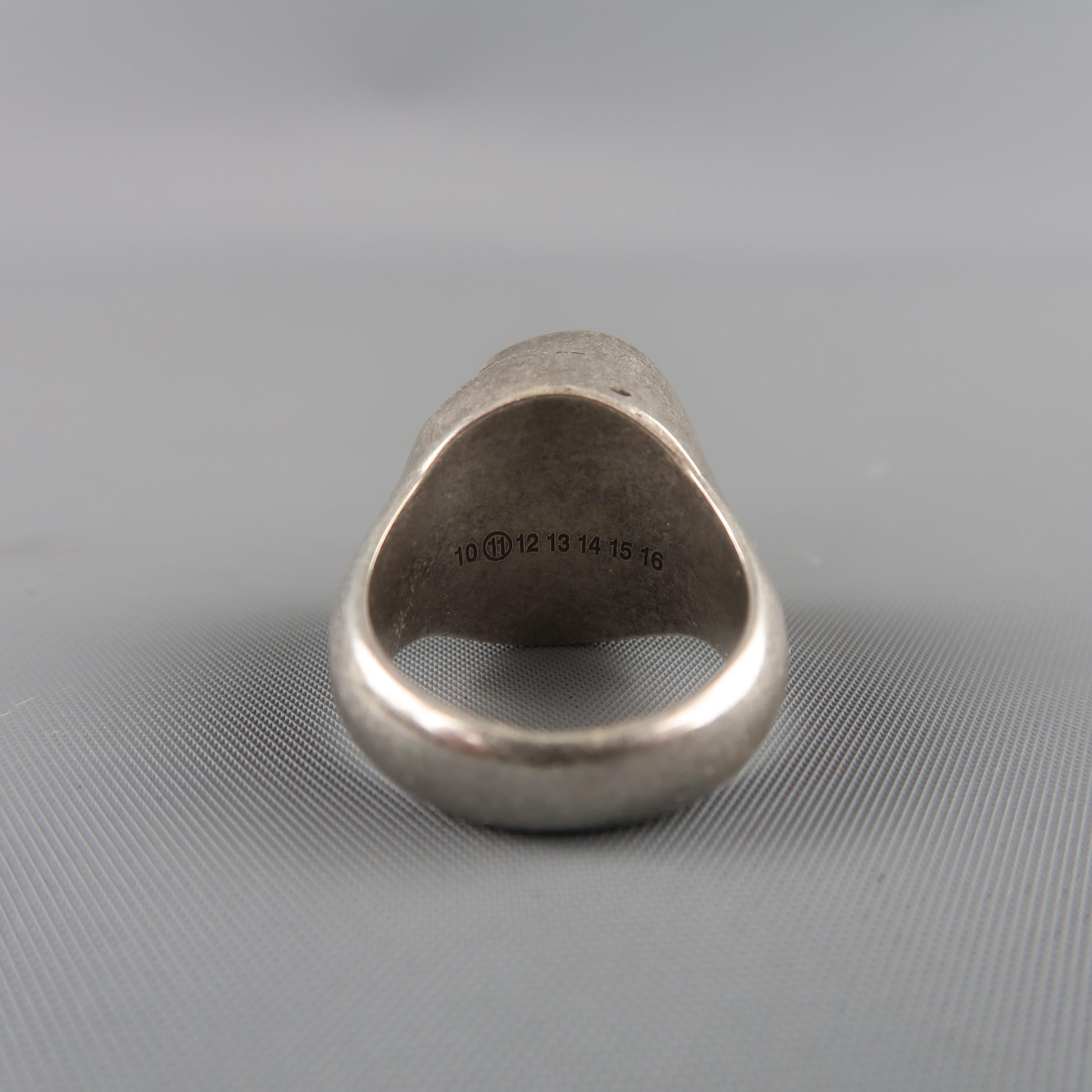 MAISON MARTIN MARGIELA Silver Brass And Stone Size 10.5 Ring In Excellent Condition In San Francisco, CA