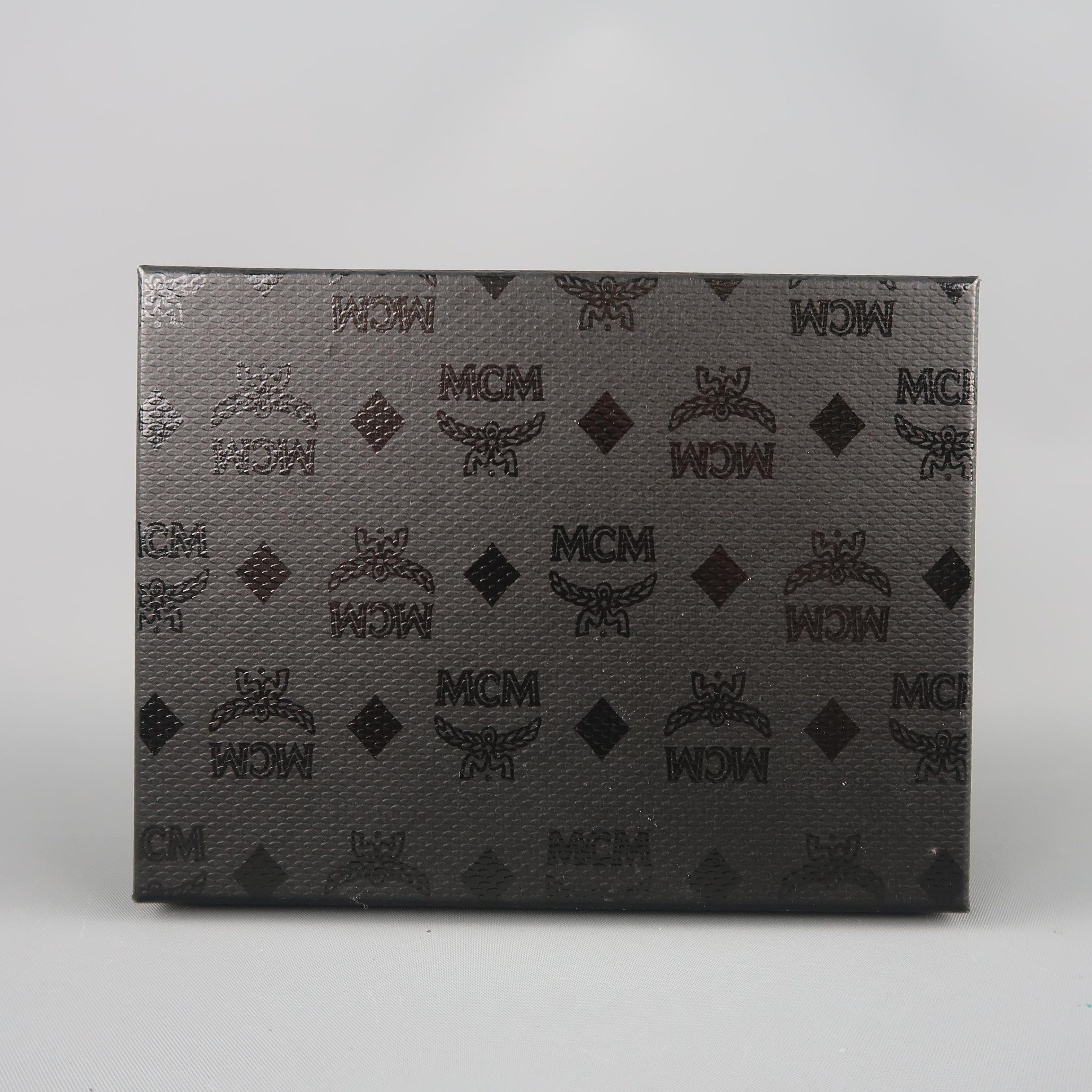 Women's or Men's MCM Tan Monogram Logo Leather Passport Holder Wallet