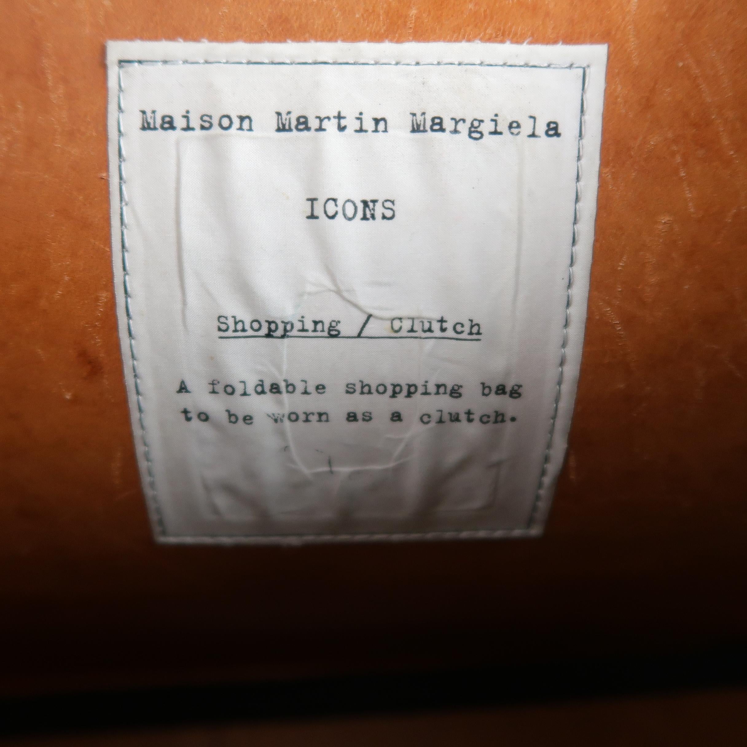 MAISON MARTIN MARGIELA Black Leather Icons Shopper / Clutch Tote Bag 9