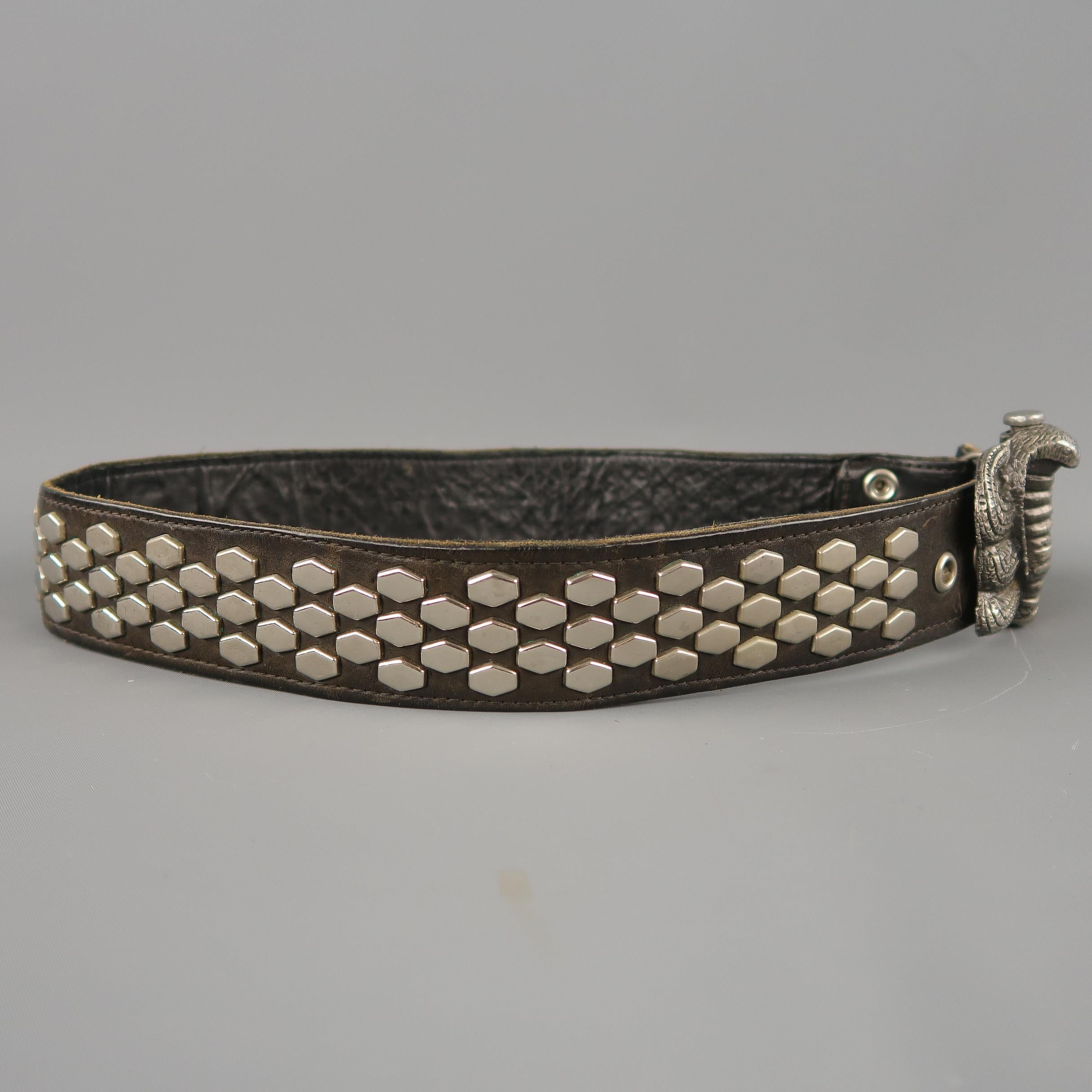cobra buckle leather belt