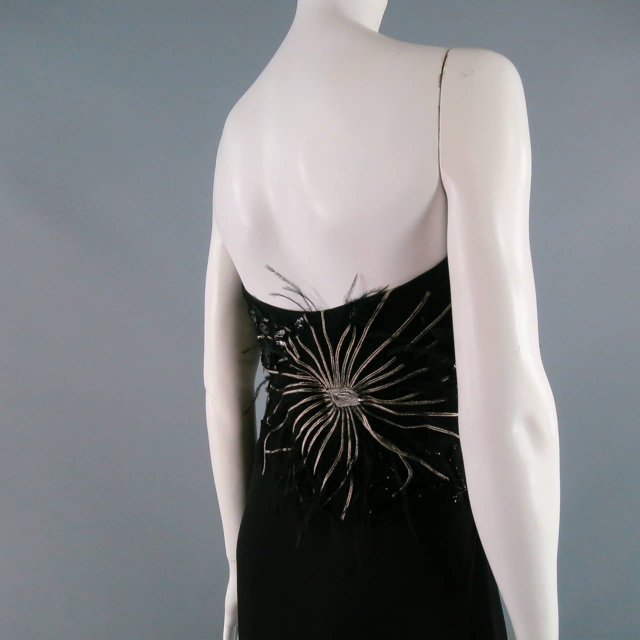 Richard Tyler Dress - Gown - Black Jersey Gown / Evening Wear Dress, 1990s  1