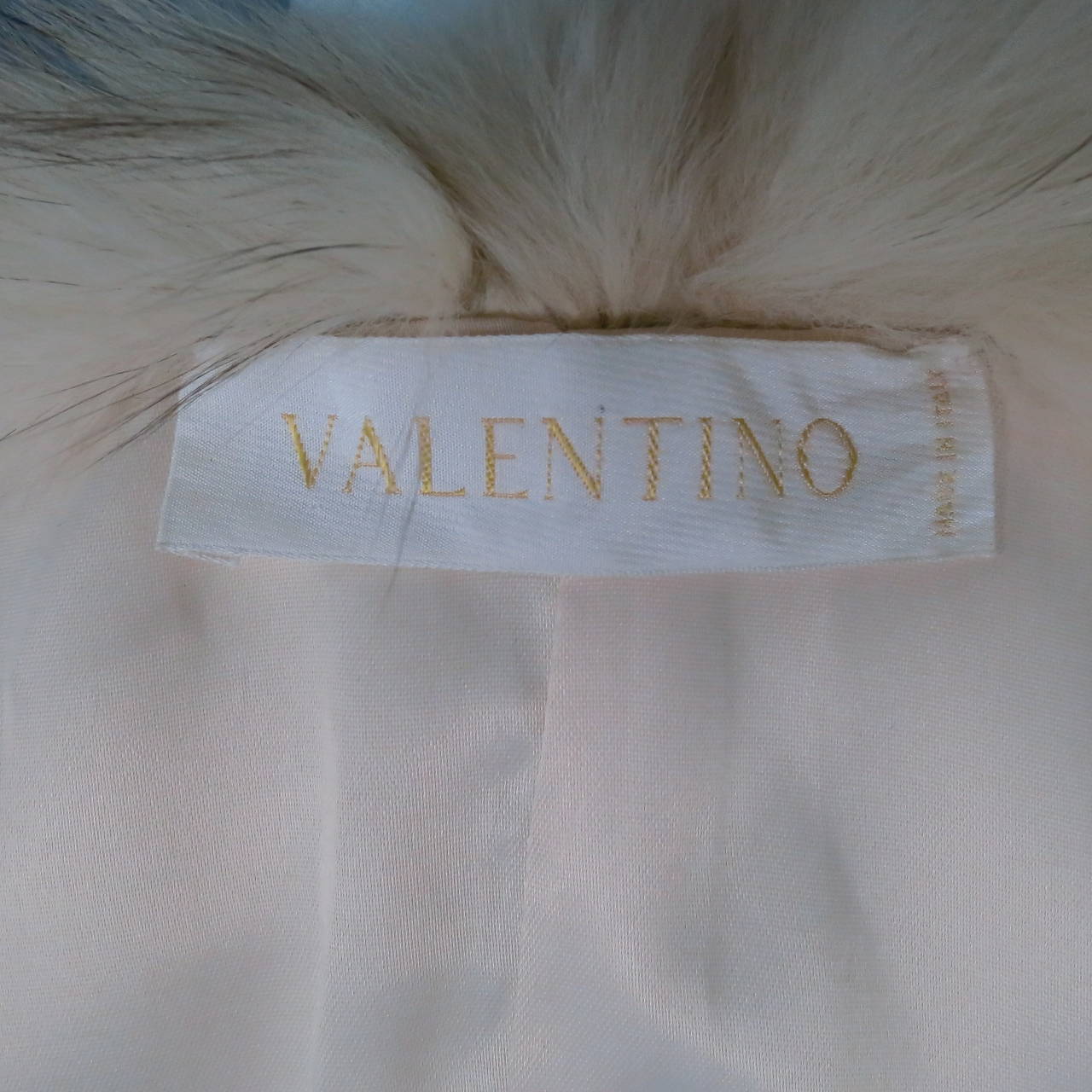 Women's VALENTINO Size 6 Beige Rabbit Fur Leopard Print Vest