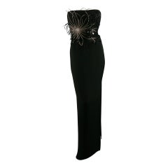 Richard Tyler Dress - Gown - Black Jersey Gown / Evening Wear Dress, 1990s 