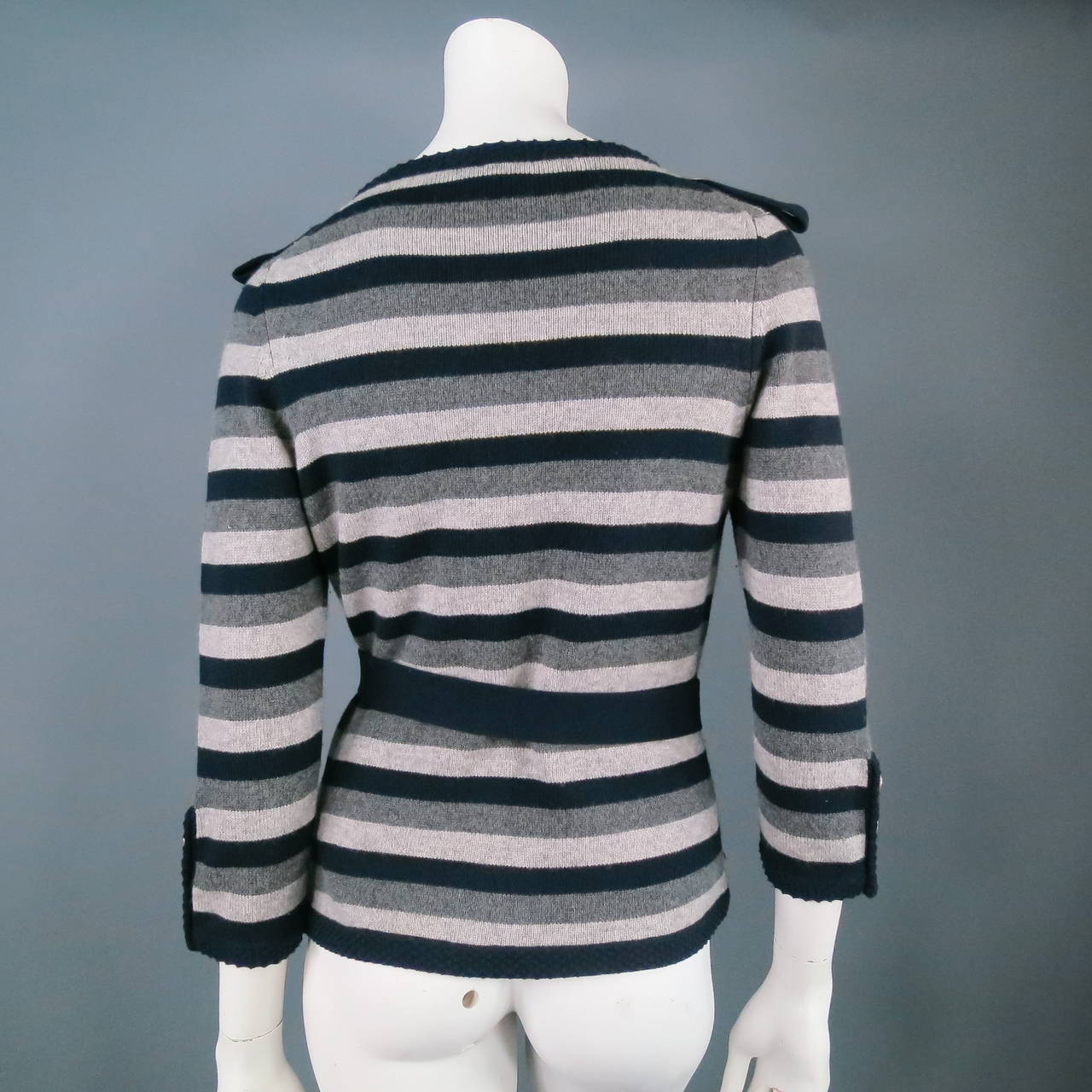 chanel striped cardigan