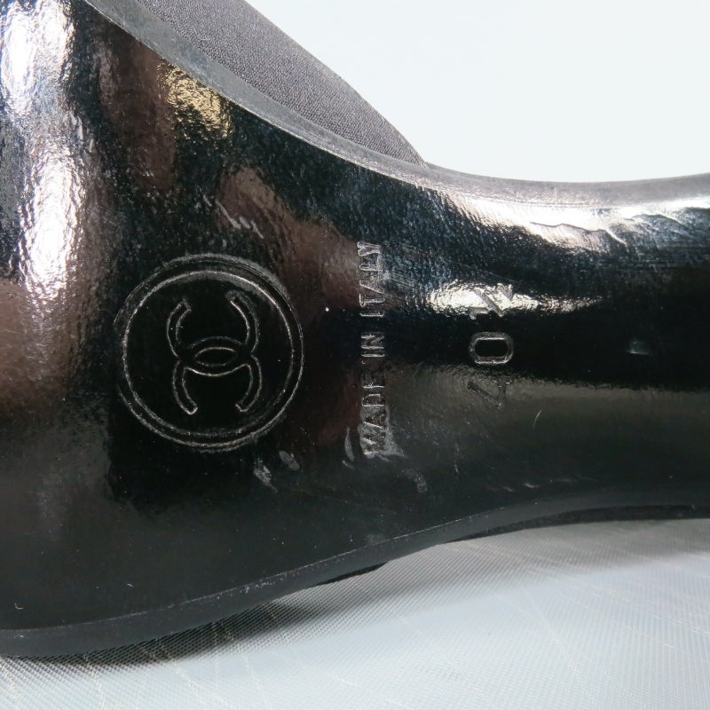 Vintage CHANEL Size 10.5 Hook and Snaps Black Ankle Strap Pumps at 1stDibs