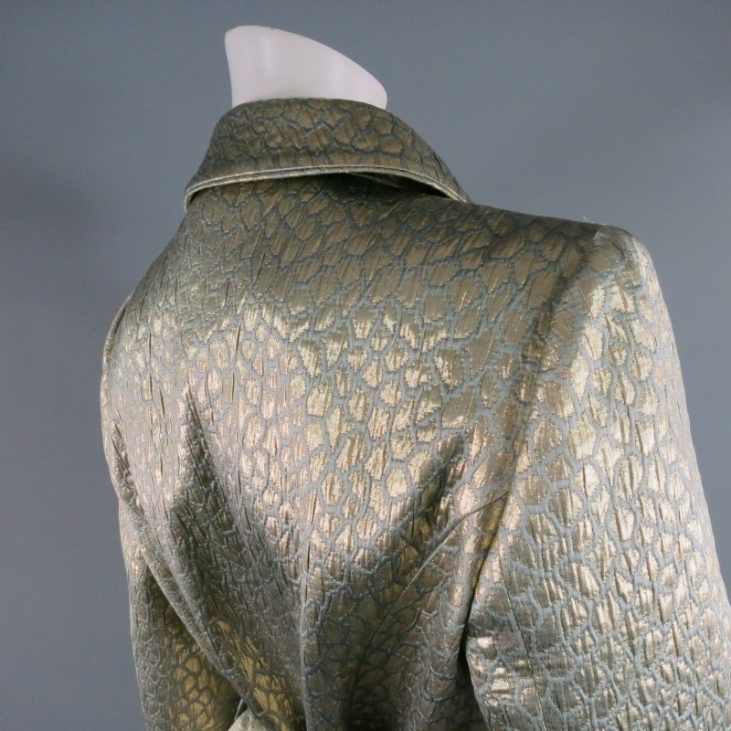 Women's VALENTINO Size 8 Gold Metallic Trenchcoat