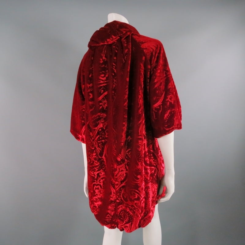 Women's 2007s DAVID SZETO Size 4 Red Evening Viscose Blend Opera Coat