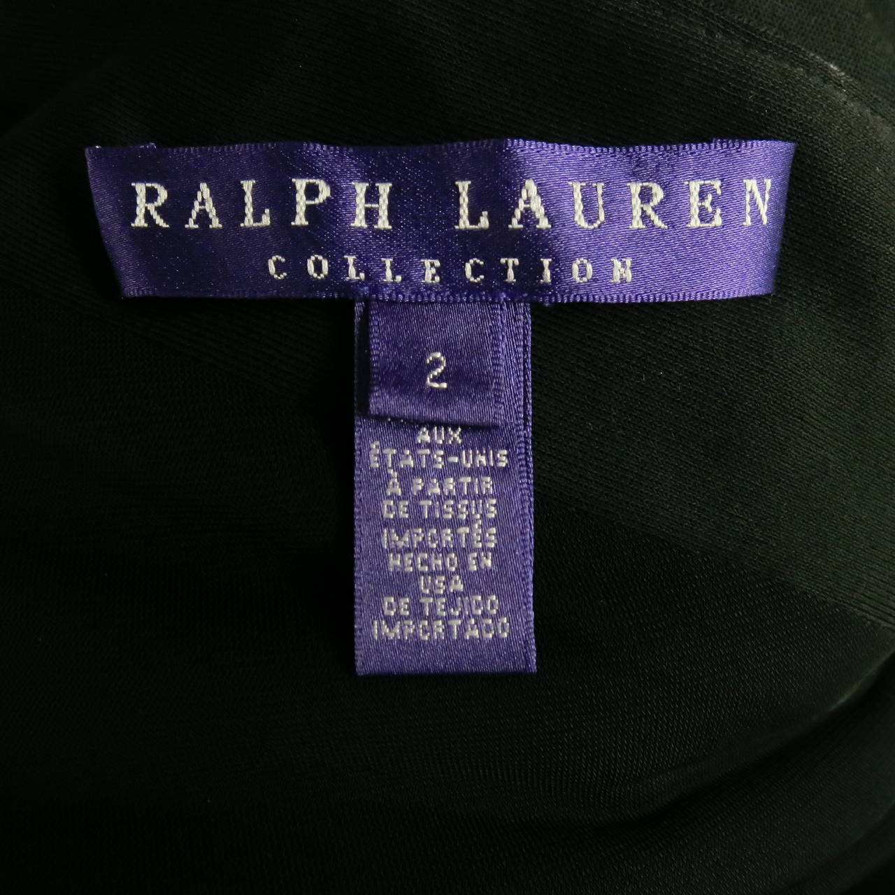 RALPH LAUREN COLLECTION Size 2 Black Viscose One Shoulder Gown/Evening Wear 2
