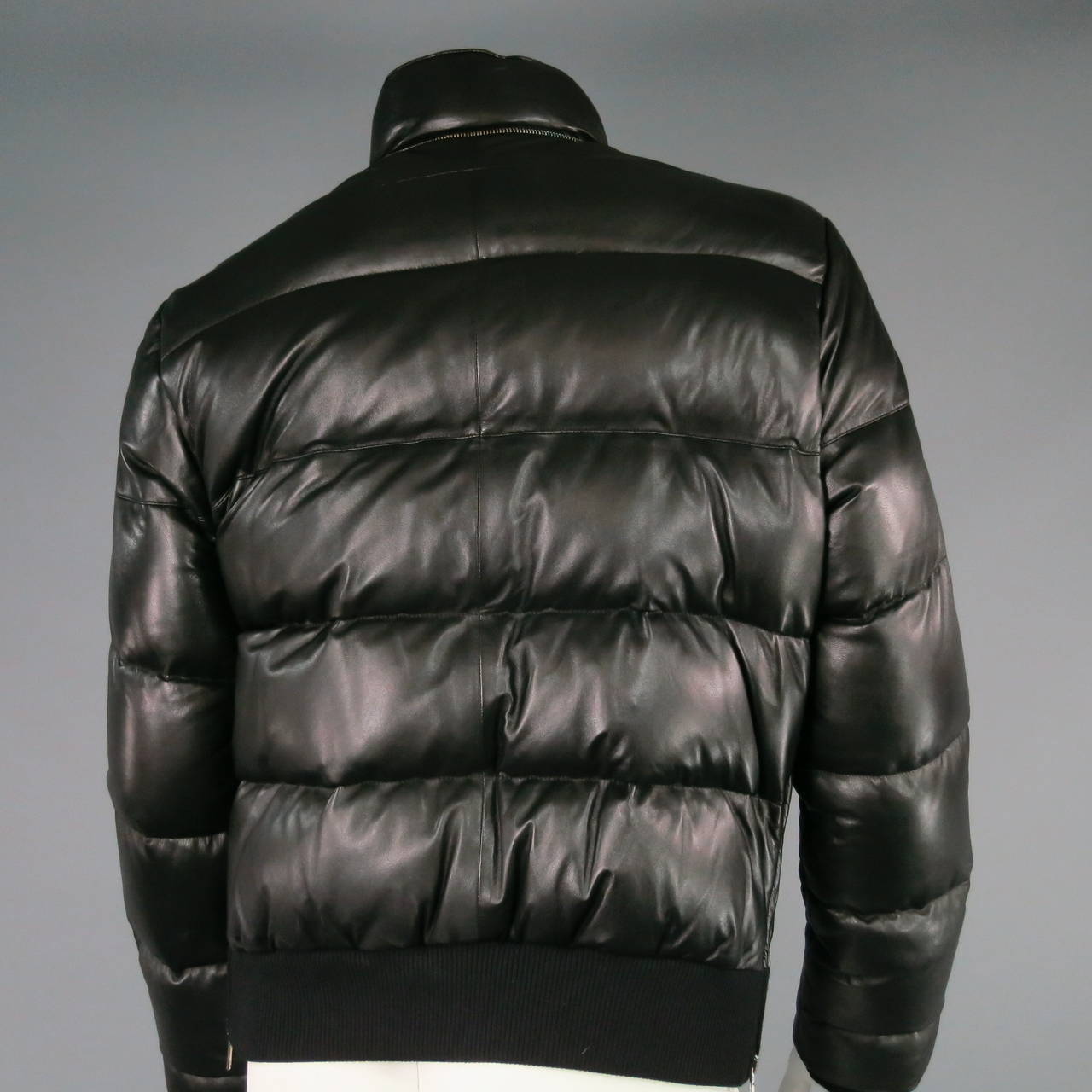 2013's GIVENCHY Black Quilted Leather Motorcycle Bomber Jacket Men's Size 40 1