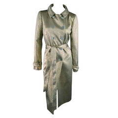 Vintage VALENTINO Size 8 Gold Metallic Trenchcoat