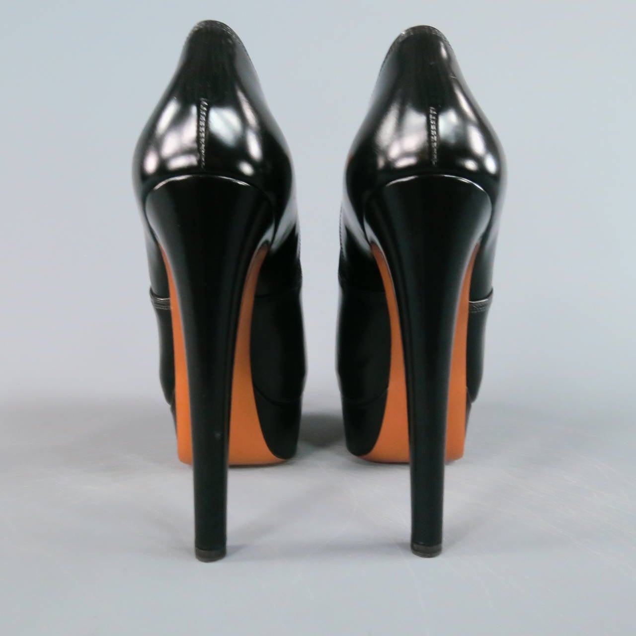 Women's ALAIA Size 8.5 Black Leather Platform Boots
