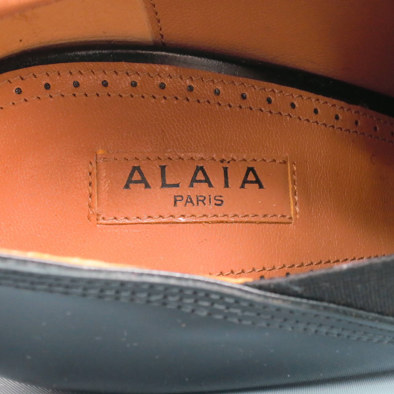 ALAIA Size 8.5 Black Leather Platform Boots 2