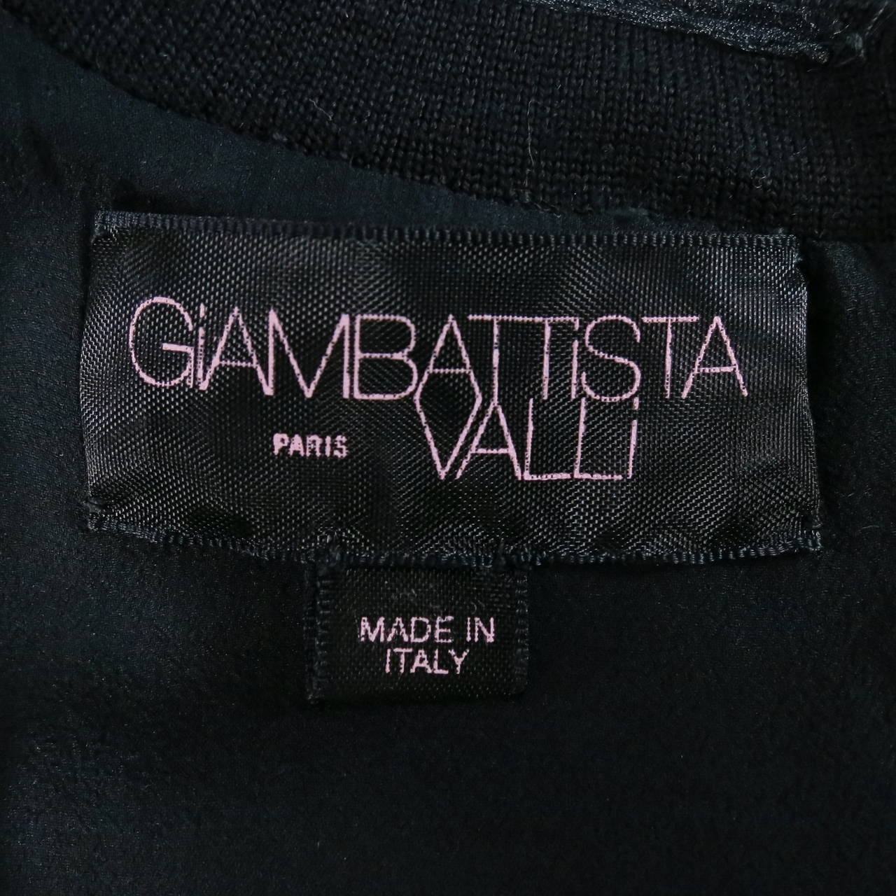 2012's GIAMBATTISTA VALLI Size 6 Black Wool / Silk Cocktail Dress 3