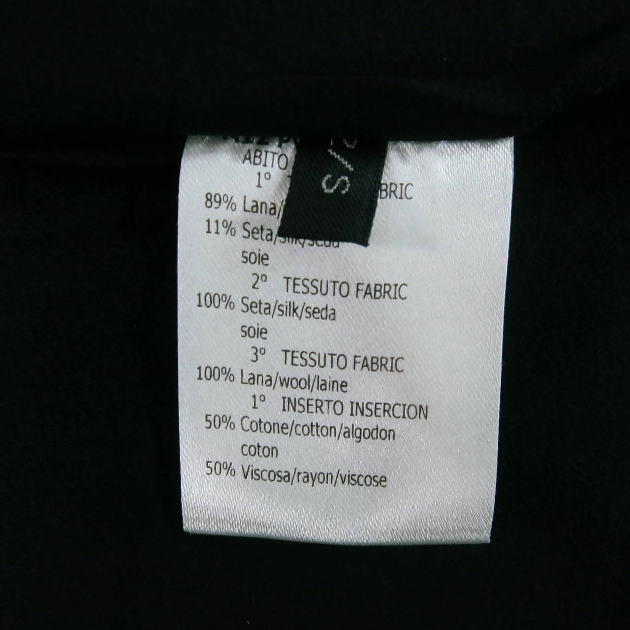 2012's GIAMBATTISTA VALLI Size 6 Black Wool / Silk Cocktail Dress 4