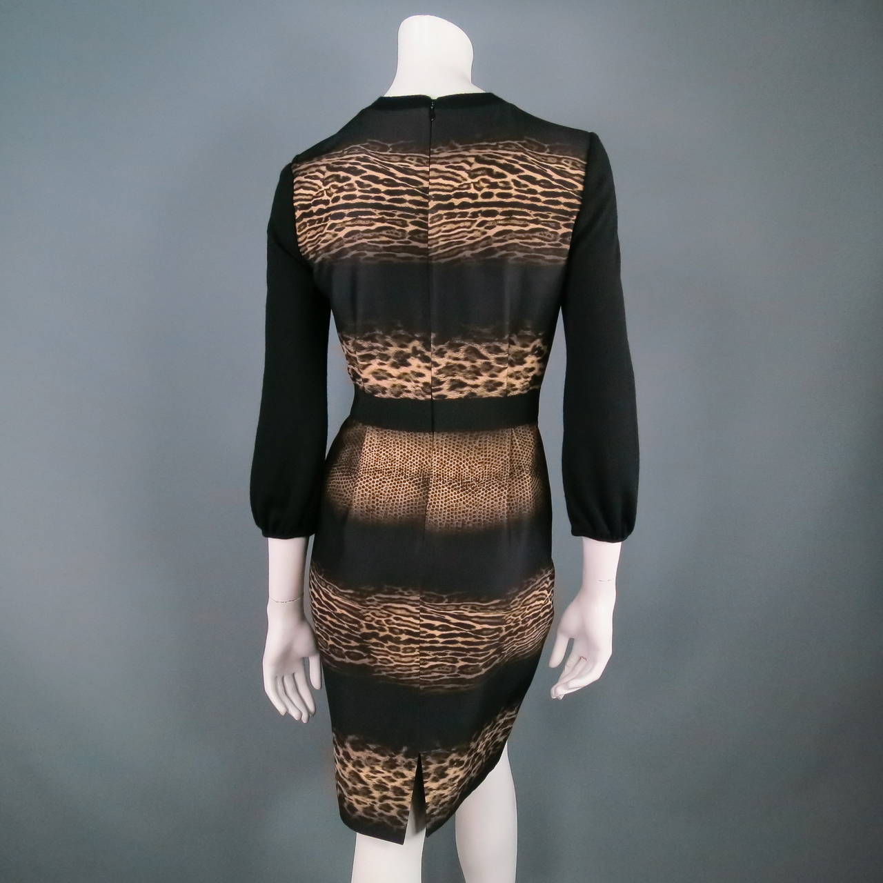 2012's GIAMBATTISTA VALLI Size 6 Black Wool / Silk Cocktail Dress 2
