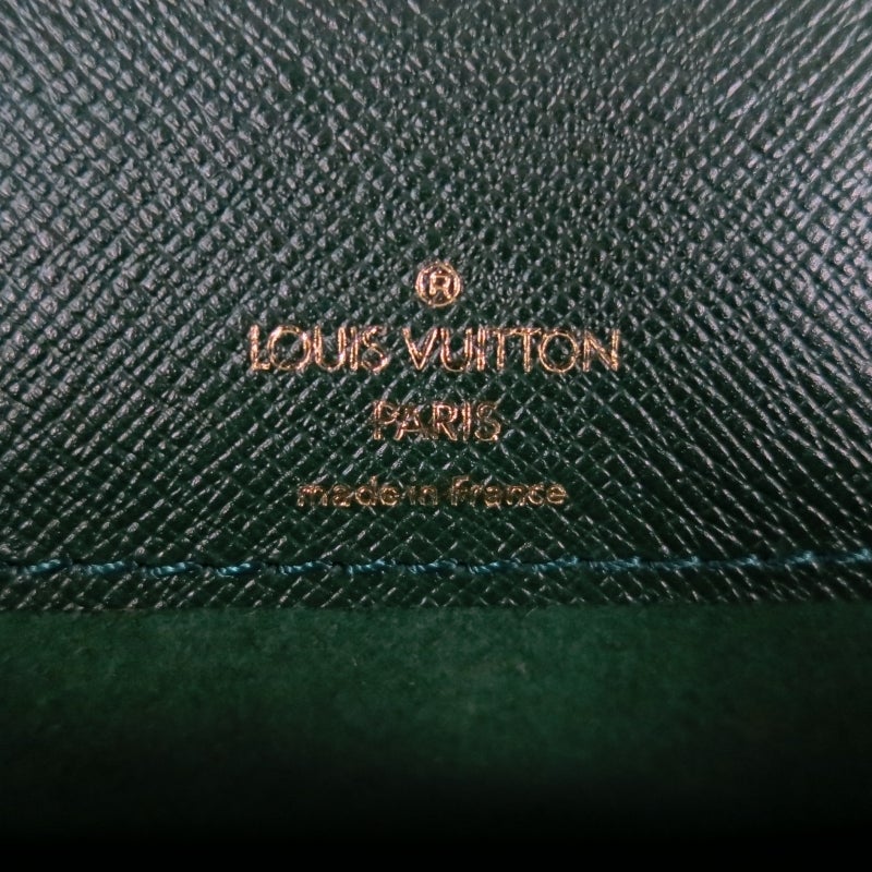 LOUIS VUITTON -Tashkent-  Green Taiga Leather Briefcase 2