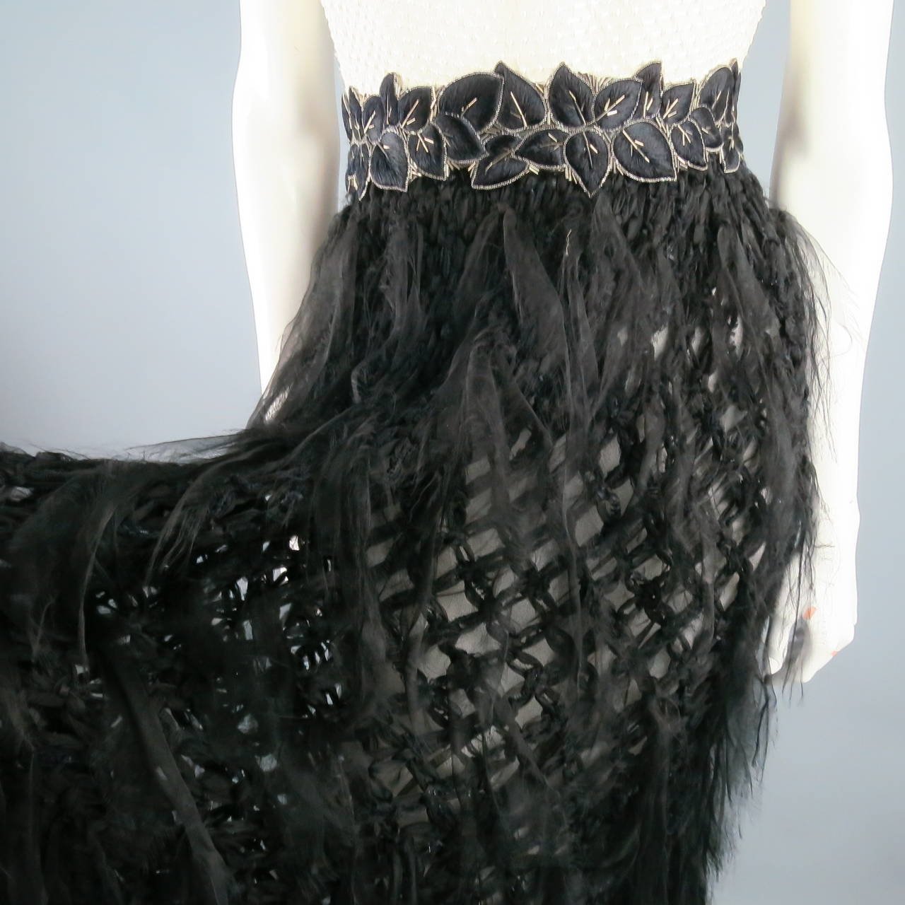 2012's CHANEL Size 8 Beige - black Silk Blend Gown/Evening Wear 1