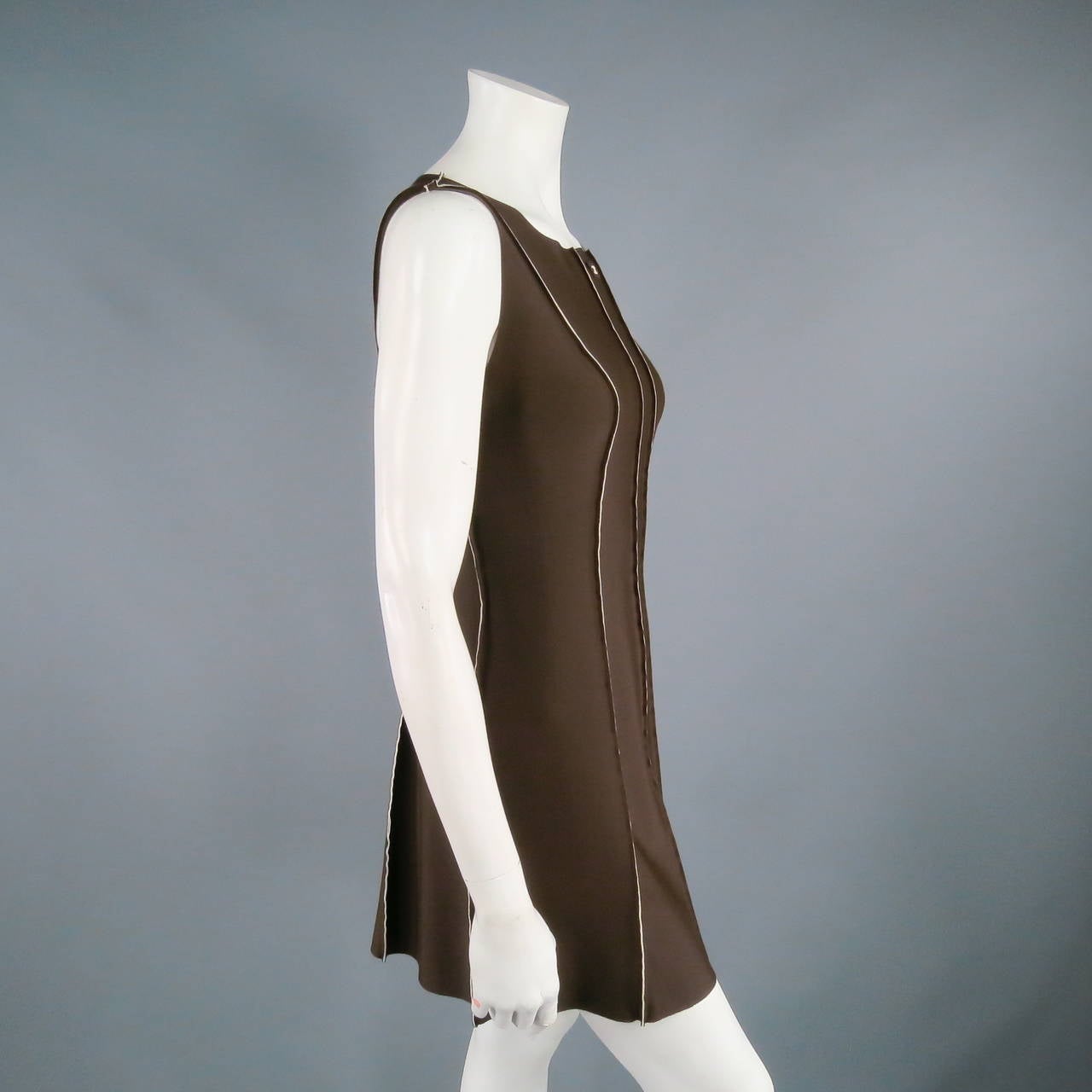 1999's CHANEL Size 10 Brown Nylon / spandex Dress In Excellent Condition In San Francisco, CA
