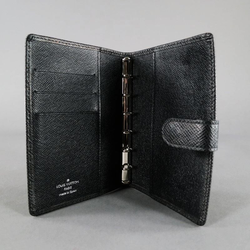 LOUIS VUITTON Black Taiga Leather Small Agenda PM Planner at 1stdibs