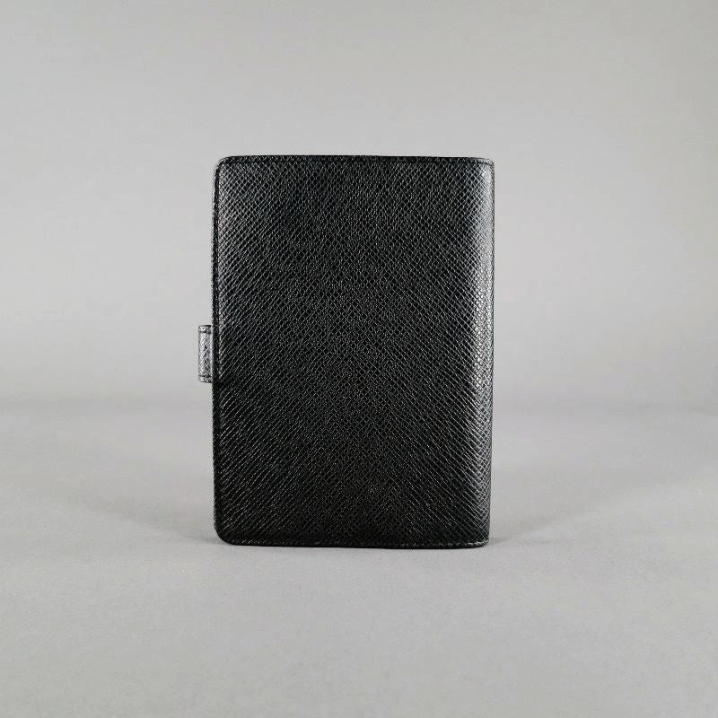 LOUIS VUITTON Black Taiga Leather Small Agenda PM Planner In Excellent Condition In San Francisco, CA