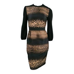 2012's GIAMBATTISTA VALLI Size 6 Black Wool / Silk Cocktail Dress