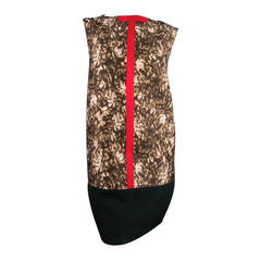 2010's GIAMBATTISTA VALLI Size 10 Tan Wool / Silk Cocktail Dress