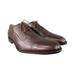 VIVIENNE WESTWOOD Size 11.5 Leather Brown Smooth Cap-Toe Lace Up