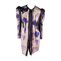 LANVIN Size 6 Purple Zip-Up Cotton / Silk Dress