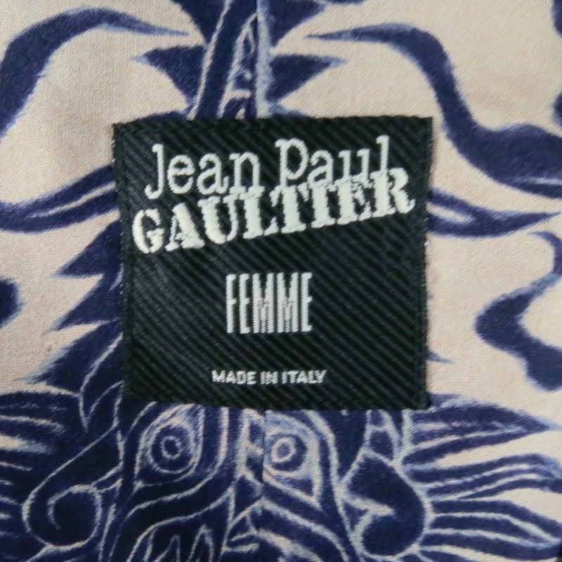 2010's JEAN PAUL GAULTIER Size 4 Navy Pinstripe Menswear Vest- Dress 1
