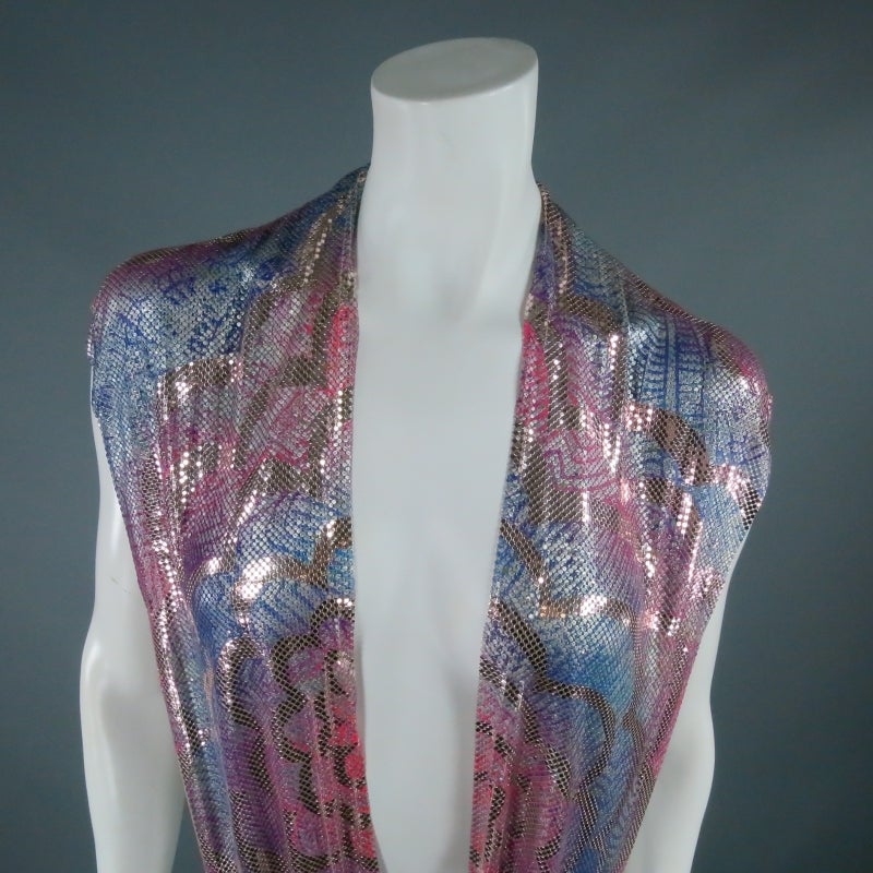 Vintage DOUGLAS FERGUSON Hand Painted Chain mail Halter Top at 1stDibs