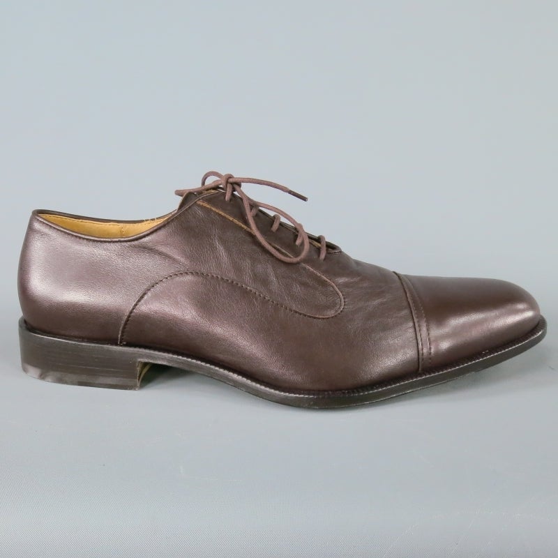 VIVIENNE WESTWOOD Size 11.5 Leather Brown Smooth Cap-Toe Lace Up