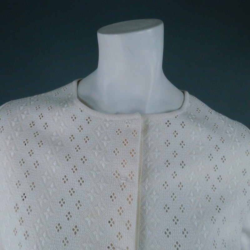 GIAMBATTISTA VALLI Size S Off White Lace Cardigan In Excellent Condition In San Francisco, CA