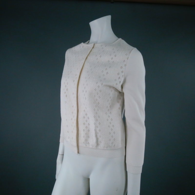 GIAMBATTISTA VALLI Size S Off White Lace Cardigan 3