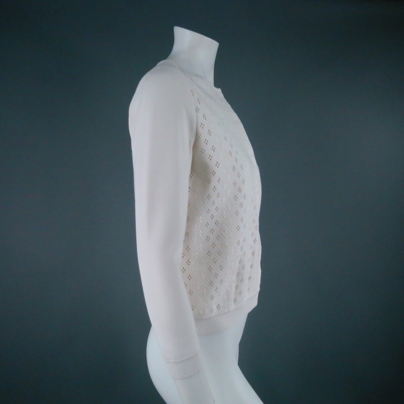 GIAMBATTISTA VALLI Size S Off White Lace Cardigan 2