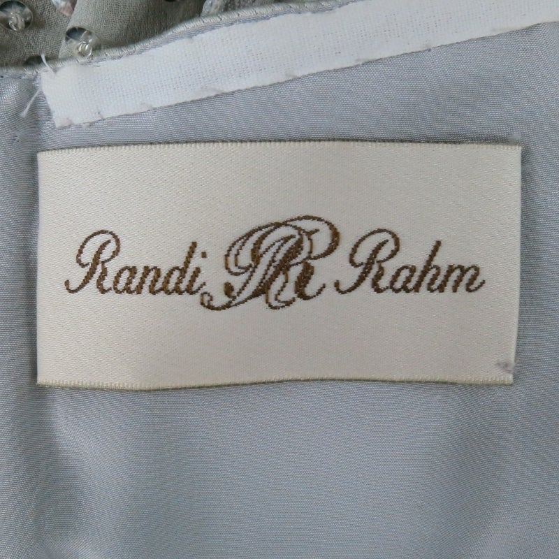 Randi Rahm Dress - Silver Beaded Sequin Chiffon Cocktail  3