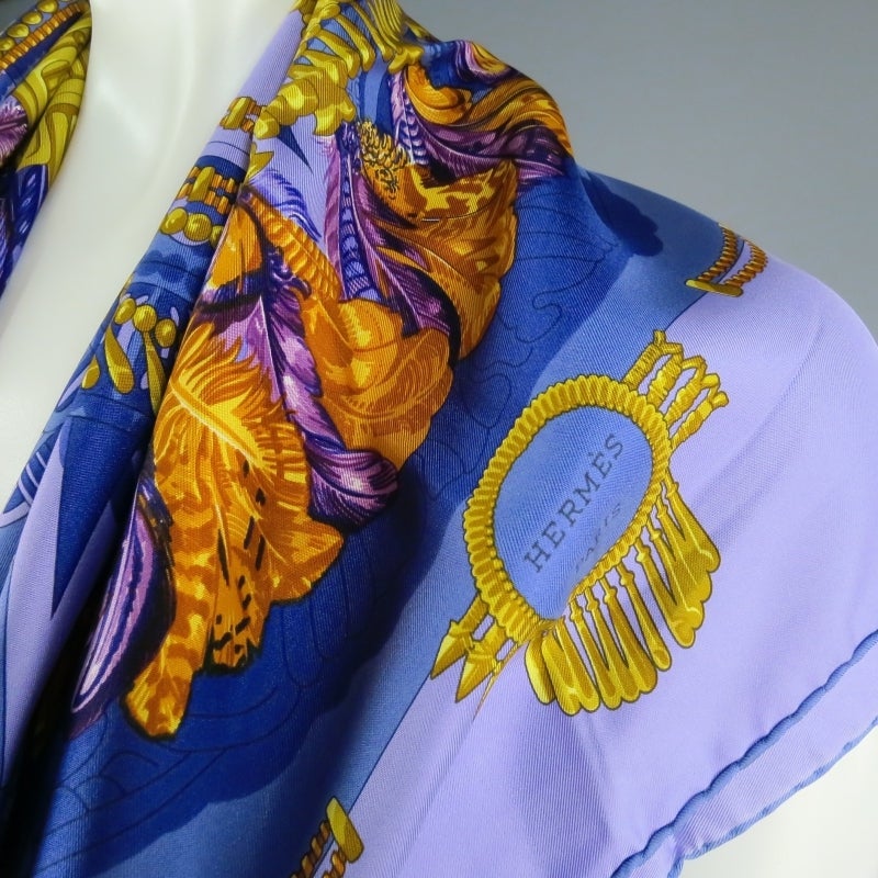 HERMES -Mexique- Purple Silk Scarf 3
