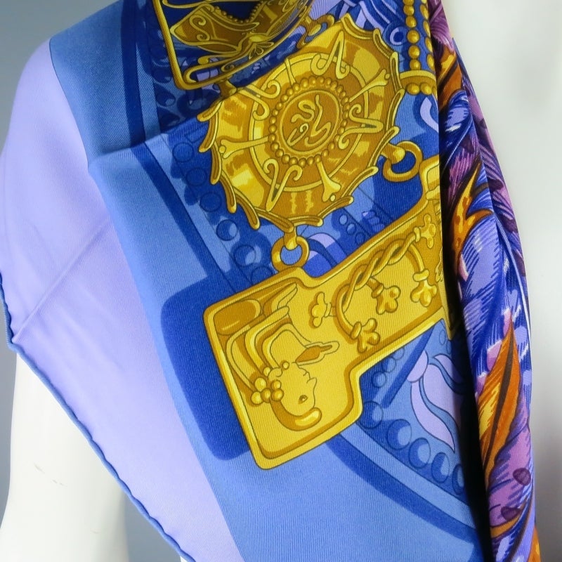 HERMES -Mexique- Purple Silk Scarf 4