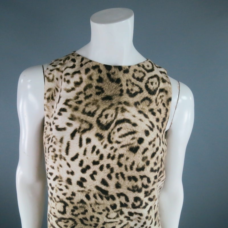 Women's GIAMBATTISTA VALLI Size 4 Cheetah Print & Gold Color Cocktail Holiday Dress