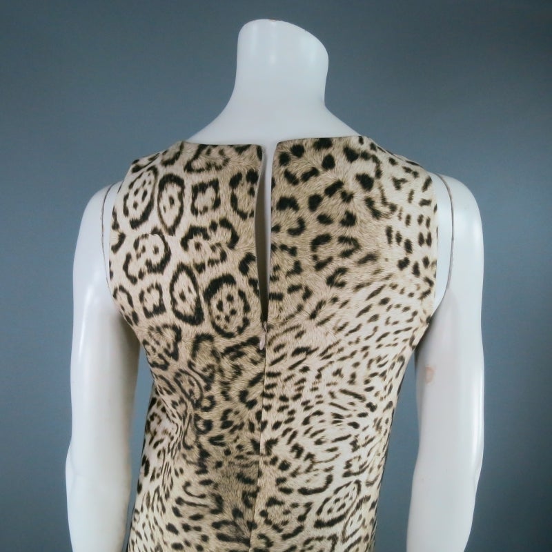 GIAMBATTISTA VALLI Size 4 Cheetah Print & Gold Color Cocktail Holiday Dress 3