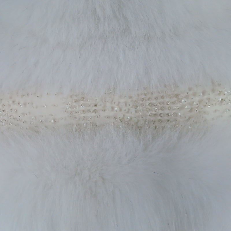 Dennis Basso Beaded White Fox Fur Vest 2