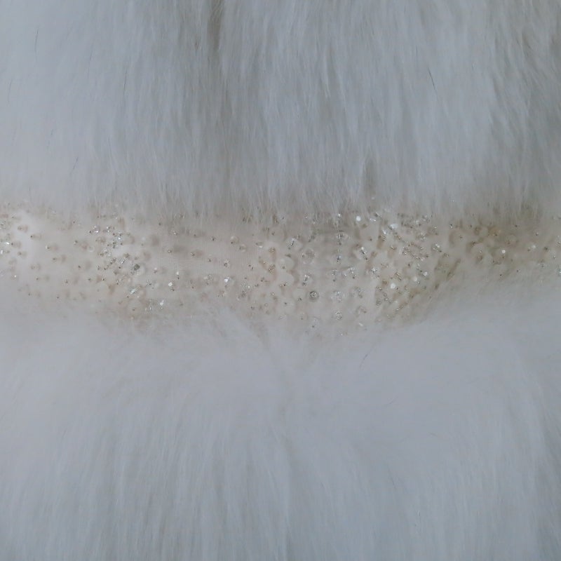 Dennis Basso Beaded White Fox Fur Vest 3