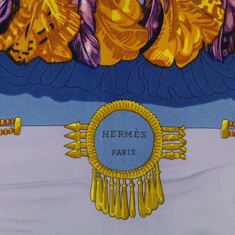 Women's or Men's HERMES -Mexique- Purple Silk Scarf