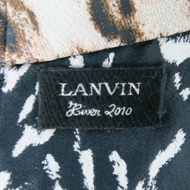 LANVIN Size 6 Reversed Cheetah Panel 