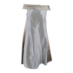 Vintage 1990's CHANEL Size 6 Silver Silk Blend Futuristic Cocktail Dress
